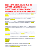 2024 NEW DBIA EXAM 1, 2 &3 LATEST UPDATED 300+ QUESTIONS WITH CORRECT ANSWER VERIFIED BY EXPERTS 