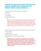 TCRN REVIEW EXAM CHALLENGE QUESTIONS AND  VERIFIED ANSWERS WITH RATIONALES 2024  NEWEST UPDATE ALREADY GRADED A+ 