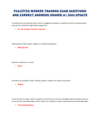PCA/CFFSS WORKER TRAINING EXAM QUESTIONS  AND CORRECT ANSWERS GRADED A+ 2024 UPDATE