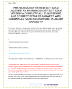 PHARMACOLOGY RN HESI EXIT EXAM 2024-HESI RN PHARMACOLOGY EXIT EXAM VERSION A COMPLETE ALL 55 QUESTIONS AND CORRECT DETAILED ANSWERS WITH RATIONALES (VERIFIED ANSWERS) ALREADY GRADED A+