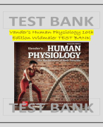 Vanders Human Physiology 16th Edition Widmaier TEST BANK