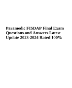Paramedic FISDAP Final Exam  Questions and Answers Latest  Update 2023-2024 Rated 100%