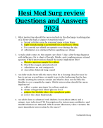 Hesi Med Surg review  Questions and Answers  2024 