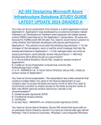 AZ-305 Designing Microsoft Azure Infrastructure Solutions STUDY GUIDE LATEST UPDATE 2024 GRADED A