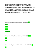 OCS WHITE PHASE UP EXAM WITH CORRECT QUESTIONS WITH CORRECTRY ANALYZED ANSWERS (ACTUAL EXAM) ALREADY GRADED A+ LATEST 2024 