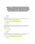 NURS 6501- ADVANCED PATHOPHYSIOLOGY FINAL  EXAM 2022-2024 FORM D/NURS 6501 ADVANCED  PATHOPHYSIOLOGY FINAL EXAM FORM D 100 REAL  EXAM QUESTIONS AND ANSWERS/GRADED A+