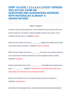 SPMT 319 QUIZ 1,2,3,4,5 & 6 LATEST VERSION 2024 ACTUAL EXAM 400 QUESTIONS AND GUARANTEED ANSWERS WITH RATIONALES ALREADY A GRADE.REVISED