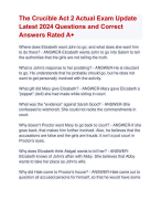 The Crucible Act 2 Actual Exam Update  Latest 2024 Questions and Correct  Answers Rated A+ | Verified Act 2 The Crucible Exam 2024  Quizexam with Accurate Solutions ARanking Allpass