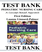 PEDIATRIC NURSING CARE A Concept-Based Approach First Edition Luanne Linnard-Palmer Test Bank ISBN- 9781284081428