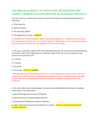HESI MEDICAL SURGICAL TEST BANK EXAM 300 QUESTIONS AND  CORRECT ANSWERS WITH EXPLANATIONS 2024//ALREADY GRADED A+