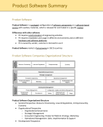 Product Software Summary