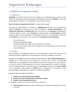 Samenvatting Organiseren en Managen voor Bedrijfskunde V&M