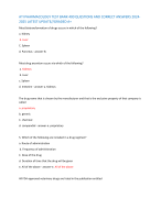 ATI PHARMACOLOGY TEST BANK 400 QUESTIONS AND CORRECT ANSWERS 2024- 2025 LATEST UPDATE//GRADED A+ Most biotransformation of drugs occurs in which of the following