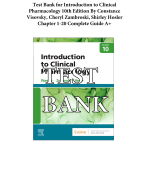 Test Bank Introduction to Clinical Pharmacology 10th Edition Visovsky All Chapters (1-20) | A+ ULTIMATE GUIDE