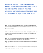 HFMA CRCR FINAL EXAM AND PRACTICE  EXAM LATEST TESTBANK 2024-2025 ACTUAL  QUESTIONS AND CORRECT VERIFIED  ANSWERS WITH RATIONALES|GUARANTEED  TO PASS CONCEPTS|ALREADY GRADED A+