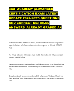 3CX ACADEMY ;ADVANCED CERTIFICATION EXAM LATEST UPDATE 2024-2025 QUESTIONS AND CORRECT DETAILED ANSWERS |ALREADY GRADED A+