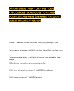 ORNAMENTAL AND TURF PESTICIDE APPLICATORS EXAM QUESTIONS AND COMPLETE ANSWERS (VERIFIED ANSWERS ) LATEST UPDATE A+ GRADE