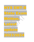 NYS EMT-B  State Exam  Written.  Latest  update  2023/2024