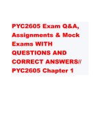 PYC2605 Exam Q&A, Assignments & Mock Exams WITH QUESTIONS AND CORRECT ANSWERS// PYC2605 Chapter 1 