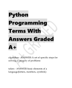 Python  Programming  Terms With  Answers Graded  A+