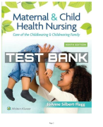 Test Bank For Maternal & Child Health Nursing: Careofthe Childbearing & Childrearing Family 8th Edition Joanne Silbert Flagg Chapters 1-56