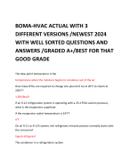 BOMA-HVAC ACTUAL WITH 3 DIFFERENT VERSIONS /NEWEST 2024 WITH WELL SORTED QUESTIONS AND ANSWERS /GRADED A+/BEST FOR THAT GOOD GRADE 