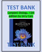 Test Bank Campbell Biology, 12th edition by Urry Cain ISBN- 978-0135188743