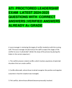ATI PROCTORED LEADERSHIP EXAM LATEST 2024-2025 QUESTIONS WITH CORRECT ANSWERS |VERIFIED ANSWERS ALREADY A+ GRADE