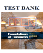 FOUNDATIONS OF BUSINESS, 4TH EDITION, WILLIAM M. PRIDE, ROBERT J. HUGHES, JACK R. KAPOOR TEST BANK