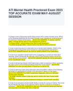 ATI Mental Health Proctored Exam 2023  TOP ACCURATE EXAM MAY-AUGUST  SESSION