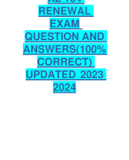 AZ 104  RENEWAL  EXAM QUESTION AND  ANSWERS(100%  CORRECT) UPDATED 2023 -2024