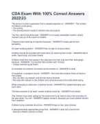 CDA Exam With 100% Correct Answers  2022\2023