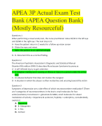 APEA 3P Actual Exam Test  Bank (APEA Question Bank)  (Mostly Resourceful) 2024