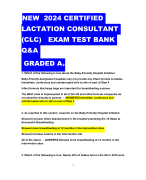 NEW 2024 CERTIFIED  LACTATION CONSULTANT  (CLC) EXAM TEST BANK  Q&A  GRADED A+