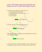 ANCC FNP Sample Actual Exam Questions and  Verified Answers V3| 2023/ 2024 Update| Grade A