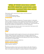APEA 3P EXAM 2023/2024 LATEST  EDITION VERIFIED QUESTIONS AND  ANSWERS GUARANTEED PASS WITH  RATIONA