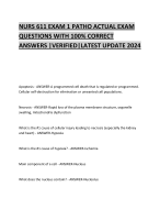 NURS 611 EXAM 1 PATHO ACTUAL EXAM QUESTIONS WITH 100% CORRECT ANSWERS |VERIFIED|LATEST UPDATE 2024