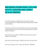 HESI DENTAL HYGIENE EXAM 2 2024-2025 UPDATE| QUESTIONS AND CORRECT DETAILED ANSWERS