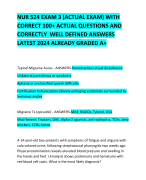 NUR 524 EXAM 3 (ACTUAL EXAM) WITH CORRECT 100+ ACTUAL QUESTIONS AND CORRECTLY  WELL DEFINED ANSWERS LATEST 2024 ALREADY GRADED A+   