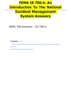 FEMA IS 700.b: An Introduction To The National Incident Management System Answers 2024/2025