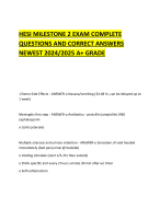 HESI MILESTONE 2 EXAM COMPLETE QUESTIONS AND CORRECT ANSWERS NEWEST 2024/2025 A+ GRADE