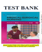 INTRODUCTORY MEDICAL-SURGICAL NURSING, 10TH EDITION, BARBARA TIMBY, NANCY SMITH TEST BANK