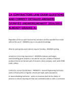 CA CONTRACTORS LAW EXAM QUESTIONS AND CORRECT DETAILED ANSWERS (VERIFIED ANSWERS)NEWEST 2024/2025 ALREADY GRADED A+