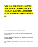 WGU C100 OA EXAM INTRODUCTION TO HUMANITIES NEWEST 2024/2025 COMPLETE QUESTIONS AND CORRECT DETAILED ANSWERS ALREADY GRADED A+