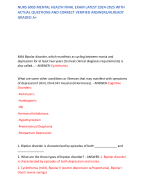 NURS 6005 MENTAL HEALTH FINAL EXAM LATEST 2024-2025 WITH  ACTUAL QUESTIONS AND CORRECT VERIFIED ANSWERS/ALREADY  GRADED A+