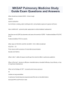 MKSAP Pulmonary Medicine Study  Guide Exam Questions and Answers