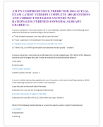 ATI PN COMPREHENSIVE PREDICTOR 2024 ACTUAL  EXAM LATEST VERSION COMPLETE 180 QUESTIONS  AND CORRECT DETAILED ANSWERS WITH  RATIONALES (VERIFIED ANSWERS) |ALREADY  GRADED A