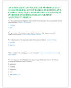 AHA PEDIATRIC ADVANCED LIFE SUPPORT EXAM  2024 ACTUAL EXAM TEST BANK 150 QUESTIONS AND  CORRECT DETAILED ANSWERS WITH RATIONALES  (VERIFIED ANSWERS) |ALREADY GRADED  A+||NEWEST VERSION