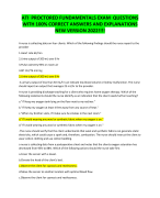 ATI FUNDAMENTALS PROCTORED EXAM QUESTIONS  WITH 100% CORRECT ANSWERS AND EXPLANATIONS  NEW VERSION 2022!!!!