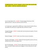 CHAMPIONS REAL ESTATE FINANCE LATEST EXAM 2024 QUESTIONS AND CORRECT VERIFIED ANSWERS GRADED A+